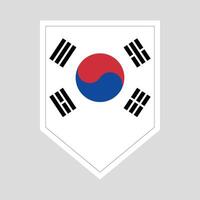 sur Corea bandera en proteger forma vector