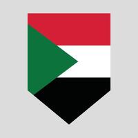 Sudan Flag in Shield Shape Frame vector