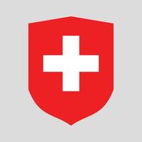 Switzerland Flag in Shield Shape Frame vector