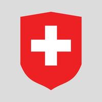 Switzerland Flag in Shield Shape Frame vector