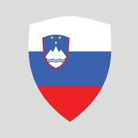 Slovenia Flag in Shield Shape vector