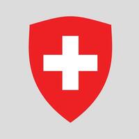 Switzerland Flag in Shield Shape Frame vector