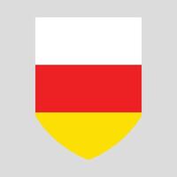South Ossetia Flag in Shield Shape Frame vector