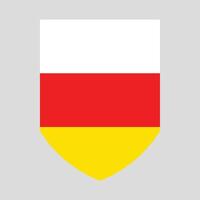 South Ossetia Flag in Shield Shape Frame vector