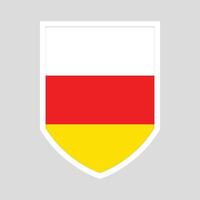 South Ossetia Flag in Shield Shape Frame vector