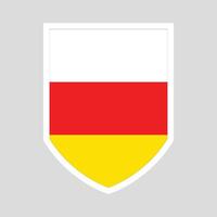 South Ossetia Flag in Shield Shape Frame vector