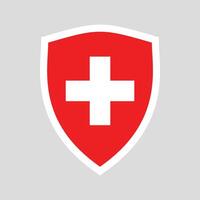 Switzerland Flag in Shield Shape Frame vector