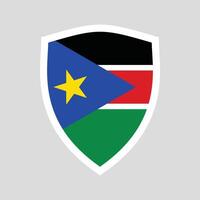 South Sudan Flag in Shield Shape Frame vector