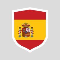 Spain Flag in Shield Shape Frame vector