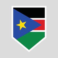 sur Sudán bandera en proteger forma marco vector