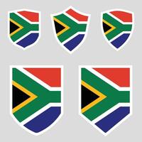 conjunto de sur África bandera en proteger forma vector