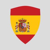 Spain Flag in Shield Shape Frame vector