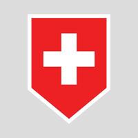 Suiza bandera en proteger forma marco vector