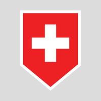 Switzerland Flag in Shield Shape Frame vector