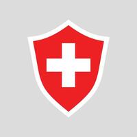 Switzerland Flag in Shield Shape Frame vector