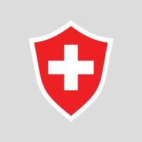 Switzerland Flag in Shield Shape Frame vector