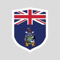 South Georgia and the South Sandwich Islands Flag in Shield Shape vector