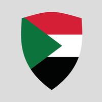 Sudan Flag in Shield Shape Frame vector