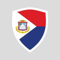 Sint Maarten Flag in Shield Shape vector