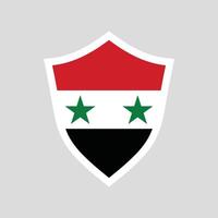 Syria Flag in Shield Shape Frame vector