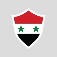 Syria Flag in Shield Shape Frame vector