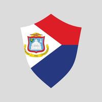 Sint Maarten Flag in Shield Shape vector