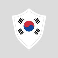 sur Corea bandera en proteger forma vector