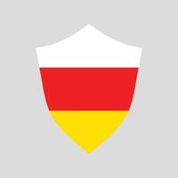 South Ossetia Flag in Shield Shape Frame vector