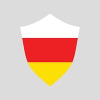 South Ossetia Flag in Shield Shape Frame vector