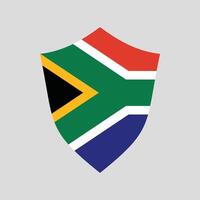 South Africa Flag in Shield Shape vector