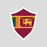 Sri Lanka Flag in Shield Shape Frame vector