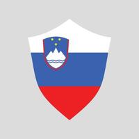 Slovenia Flag in Shield Shape vector