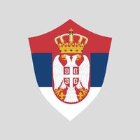 Serbia Flag in Shield Shape Frame vector