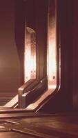 Raumschiff Gang von futuristisch Tunnel mit Licht video