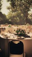 Tranquil dining experience in a secluded outdoor setting video