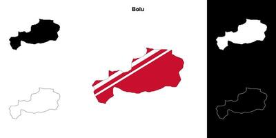 Bolu province outline map set vector