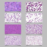 Diagonal square pattern mosaic card background template set vector