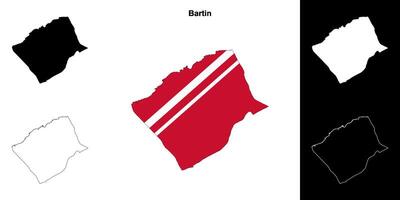 Bartin province outline map set vector