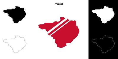 Yozgat province outline map set vector