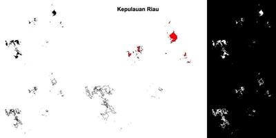 kepulauan riau provincia contorno mapa conjunto vector