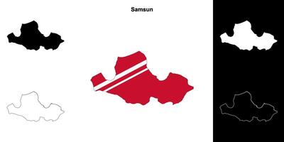 samsun provincia contorno mapa conjunto vector