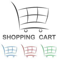 Shopping cart icon design set vector