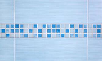 Blue tiles with row mosaic photo