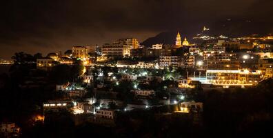 Vico Equense by night. Peninsula Sorrentine, Italy. photo