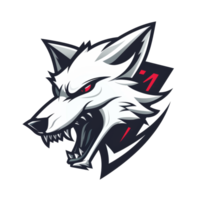 woest wolf logo met een scherp blik png