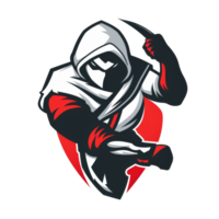 furtivo ninja dentro impressionante pose com espada png