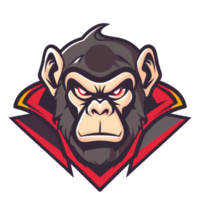 A determined ape with a fierce gaze and a sporty vibe png