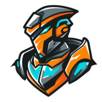 Futuristic knight in stylized armor png