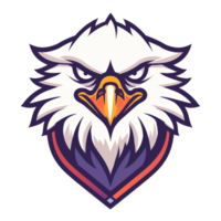 majestueux Aigle tête avec une féroce regard incarné dans une lisse logo conception png