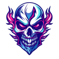 Fiery skull with a fierce artistic flare png